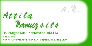 attila mamuzsits business card